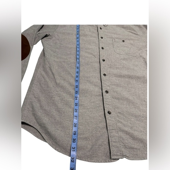 J. Crew Gray Casual Button Down Shirt with Brown Elbow Patches Size L-T - Picture 4 of 6